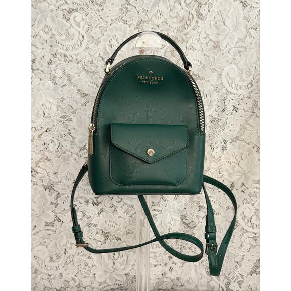 Kate Spade Schuyler Mini Backpack Deep Jade Green Saffiano EUC main image 6